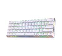 Redragon K630 Dragonborn Hot Swapable 60% Wired Vibrant RGB LED USB Gaming 61 tasti Tastiera WHITE