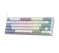 Redragon K631 Gery 65% tastiera da gioco RGB cablata, 68 tasti, tastiera meccanica compatta con attacco hot-swap, piastra libera con PCB, interruttore lineare rosso silenzioso, US LAYOUT
