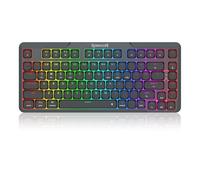 Redragon K706 PRO 75% tastiera wireless Gasket RGB gaming, 3 modalità, 82 tasti, tastiera meccanica compatta con scheda ultra piatta, interruttore rosso lineare piatto e sistema Dual Win/MAC