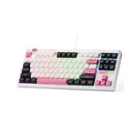 Redragon Tastiera da gioco RGB con guarnizione cablata K729 all'80%, tastiera meccanica TKL a 87 tasti con controllo a manopola, tasti in PBT a colori misti, presa a sud hot-swap e smorzatore a 5