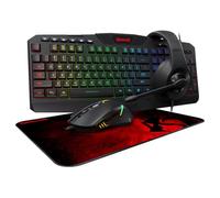 Redragon Kit S103 Gaming Combo Hawthorn Keyboard QWERTY + Mouse Pegasus + Headset + Mouspad Archelon M, 4 in 1 (Tastiera, Mouse, Cuffia, Mouse Pad)