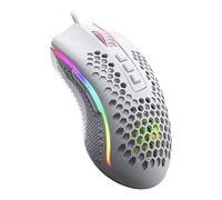 Redragon M808 Storm - Mouse da gioco RGB leggero, guscio ultraleggero da 85 g, sensore ottico 12.400 DPI, 7 pulsanti programmabili, registrazione precisa, cavo Super-Lite, bianco