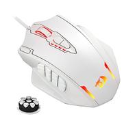 Redragon M908 Mouse Gaming Cablato RGB Bianco 12400 DPI Pulsanti Laterali