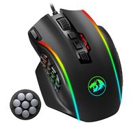 Redragon MMO Gaming Mouse UP 16,000 DPI, 16 pulsanti programmabili Macro, mouse da gioco RGB con 12 pulsanti laterali, sintonizzazione del peso 8 * 2,4 g per PC Laptop MOBA FPS, M901K, nero