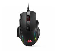 Redragon Mouse da gioco cablato M925, mouse ottico da gioco con 10 pulsanti programmabili, impugnatura naturale ergonomica, software supporta associazioni di tasti e DPI fai da te, nero