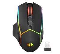 Redragon Mouse da gioco senza fili, 2,4 G/USB-C/Bluetooth, mouse ergonomico, 8000 DPI, RGB Back-Light, completamente programmabile, mouse wireless ricaricabile per computer portatile PC Mac, M814