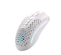 Redragon Mouse Gamer Storm Pro M808w-ks Blanco Wireless, Forma de Panal RGB, Inalámbrico 2.4 GHz Dongle USB/Cableado USB, 16.000 dpi - 8 Botones programmabili