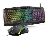 Redragon S101 Gaming Tastatur und Maus Set, QWERTZ DE-Layout, RGB Hintergrundbeleuchtung Beleuchtete Tastatur und 4200 DPI Gaming Maus und Tastatur für PC Gamer