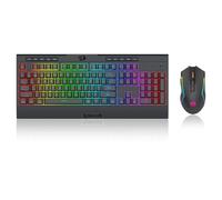 Redragon S151 PRO - Tastiera e mouse da gioco Wilreess a 3 modalità, 104 tasti, tastiera K525 RGB a membrana e mouse da gioco M616 da 10000 DPI