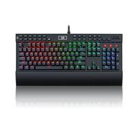 Redragon Tastiera da Gioco K550 RGB, 104 Tasti + 12 Tasti Macro G, Tastiera Meccanica Cablata con Presa Hot-Swap, Interruttore Personalizzato Clicky Viola, Porta USB Extra e Poggiapolsi, US Layout