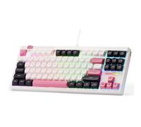 Redragon Tastiera da gioco RGB con guarnizione cablata K729 all'80%, tastiera meccanica TKL a 87 tasti con controllo a manopola, tasti in PBT a colori misti, presa a sud hot-swap e smorzatore a 5