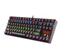 Redragon Tastiera Gaming Meccanica, LED RGB Retroilluminato Arcobaleno, Tastiera Cablata con Interruttori Red Equivalenti per PC da Gioco Windows (87 Tasti, Nero)