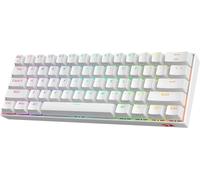 Redragon Tastiera wireless da gaming meccanica bianca | K530W-Pro Draconic 60% 61 Tasti TKL | 2,4 GHz Bluetooth 3,0-5.0 USB | Tastiera Gamer compatta | Interruttori marroni | Illuminazione RGB