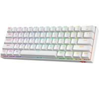 Redragon Tastiera wireless da gaming meccanica bianca | K530W-Pro Draconic 60% 61 Tasti TKL | 2,4 GHz Bluetooth 3,0-5.0 USB | Tastiera Gamer compatta | Interruttori marroni | Illuminazione RGB