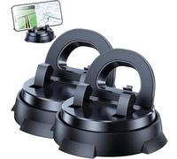 Redreeer Car Phone Holder Mount, 360-Degree Rotatable Mobile Holder with Non-Slip Base, Strong Adsorption Car Bracket, Universal Fit, Rock-Solid Hold, Washable Gel Pad, Suitable for All Models (2 Pcs)