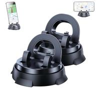 Redreeer Car Phone Holder Mount, 360° Rotatable Strong Suction Mount, with Non-Slip Base, Rock-Solid Hold, Washable Gel Pad, Strong Adsorption Cars Holder, for All Models (2 Pcs)
