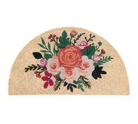 REDS Zerbino Semicerchio in Fibra di Cocco - Zerbino Ingresso/Esterno, Antiscivolo - 40x70 cm - Bouquet