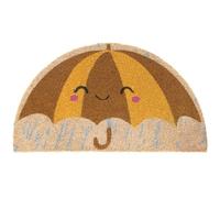 REDS Zerbino Semicerchio in Fibra di Cocco - Zerbino Ingresso/Esterno, Antiscivolo - 40x70 cm - Umbrella