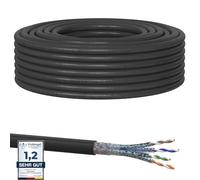 RedStar24 CAT 7 Cavo di rete esterno 20m - Cavo Ethernet CAT7 Schermato - Cavo dati LAN Gigabit S/FTP, PIMF, PoE, 10Gbit/s, Senza alogenuri, Uso per interramento - 20 metri