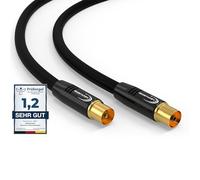 RedStar24 Cavo Antenna 3m Nero - Maschio a Femmina IEC - Cavo Coassiale HDTV Premium per la TV via cavo | Cavo TV: Compatibile con TV, Radio, DVB-T/T2, DVB-C, DAB