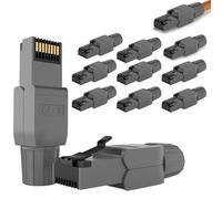 RedStar24 Connettore RJ45 senza attrezzi CAT 7 CAT 8 Connettore di rete per cavi di installazione CAT8 CAT7 CAT6a LSA Connettore LAN crimpabile sul campo Schermato fino a 40 Gbps 2000MHz 12 pezzi