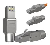 RedStar24 Connettore RJ45 Senza Attrezzi CAT 7 [Set 4 Pezzi] - Plug Ethernet LAN Schermato per Cavi AWG 22-24 (CAT6a/CAT7) - 10 Gbps - Montaggio Facile e Veloce