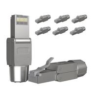 RedStar24 Connettore RJ45 Senza Attrezzi CAT 7 [Set 8 Pezzi] - Plug Ethernet LAN Schermato per Cavi AWG 22-24 (CAT6a/CAT7) - 10 Gbps - Montaggio Facile e Veloce