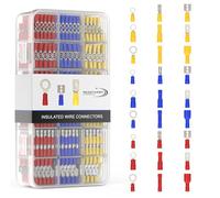 RedStar24 Set di terminali da 700 pezzi. Connettori piatti, circolari, ad anello & assortiti 0,5-6,0mm² | Kit elettrico per auto, elettricità & fai-da-te | Connettori affidabili