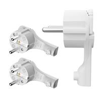 RedStar24 Spina angolare con contatto di protezione 230 V 16 A - Connettore piatto Schuko extra piatto con manico pieghevole e protezione antipiega - CEE 7/7 connettore angolare per cavi fino a 3 ×