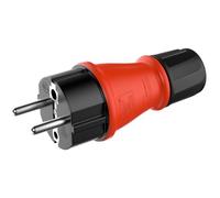RedStar24 Spina Schuko da 230 V, IP54, resistente in gomma e plastica, colore nero e rosso, design ermeticamente sigillato, perfetto per esterni, spina di alimentazione a 3 poli
