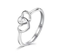 REDSUN Anello regolabile in argento Sterling 925, con pietra di luna, regolabile, aperto, gatto/stella/doppio cuore/croce celtica/delfini, anello di fidanzamento per donne e donne