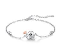 REDSUN Bracciale da donna in argento sterling 925, con ali d'angelo, albero della vita, margherita, delfino, gatto, farfalla, cuore e nodo celtico, regolabile, 7 + 2 pollici, per ragazza, fidanzata,