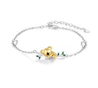REDSUN Bracciale da donna in argento Sterling 925 con koala, farfalla, malocchio, bradipo, bussola, albero della vita, regolabile, per donne, ragazze, mogli, madri, figlie, 7 +2 Zoll, Argento sterling