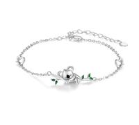 REDSUN Bracciale da donna in argento Sterling 925, con koala, farfalla, occhio malvagio, bradio/bussola/albero della vita, regolabile, per donne, ragazze, moglie, madre, figlia, 7 centimeters, Argento