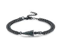 REDSUN Bracciale in argento sterling 925, con freccia celtica, da uomo e da donna, in oro nero, con ciondolo a forma di freccia con abalone, regolabile, in acciaio inox, da 9,5 pollici, regalo mistico
