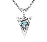 REDSUN - Collana con ciondolo a forma di freccia vichinga, martello di Thor, in argento sterling 925, con ciondolo a forma di croce, ciondolo celtico, amuleto, per uomo, figlio, ragazzo, donna, uomo e