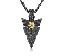 REDSUN - Collana con ciondolo a forma di freccia vichinga, martello di Thor, in argento sterling 925, con ciondolo a forma di croce, ciondolo celtico, amuleto, per uomo, figlio, ragazzo, donna, uomo e
