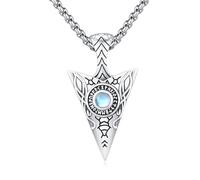 REDSUN - Collana con ciondolo a forma di freccia vichinga, martello di Thor, in argento sterling 925, con ciondolo a forma di croce, ciondolo celtico, amuleto, per uomo, figlio, ragazzo, donna, uomo e