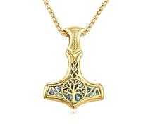 REDSUN - Collana con ciondolo a forma di freccia vichinga, martello di Thor, in argento sterling 925, con ciondolo a forma di croce, ciondolo celtico, amuleto, per uomo, figlio, ragazzo, donna, uomo e