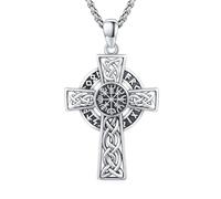 REDSUN Collana con ciondolo a forma di freccia vichinga, martello di Thor, in argento sterling 925, con ciondolo a forma di croce, ciondolo celtico, amuleto, gioiello per uomo, figlio, ragazzo, donna