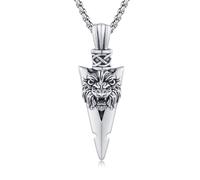 REDSUN Collana con ciondolo a forma di freccia vichinga, martello di Thor, in argento sterling 925, con ciondolo a forma di croce, ciondolo celtico, amuleto, gioiello per uomo, figlio, ragazzo, donna