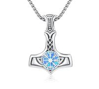 REDSUN - Collana con ciondolo a forma di freccia vichinga, martello di Thor, in argento sterling 925, con ciondolo a forma di croce, ciondolo celtico, amuleto, per uomo, figlio, ragazzo, donna, uomo e