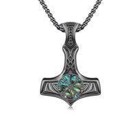 REDSUN - Collana con ciondolo a forma di freccia vichinga, martello di Thor, in argento sterling 925, con ciondolo a forma di croce, ciondolo celtico, amuleto, per uomo, figlio, ragazzo, donna, uomo e
