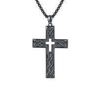 REDSUN - Collana con ciondolo a forma di freccia vichinga, martello di Thor, in argento sterling 925, con ciondolo a forma di croce, ciondolo celtico, amuleto, per uomo, figlio, ragazzo, donna, uomo e