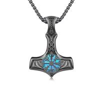 REDSUN - Collana con ciondolo a forma di freccia vichinga, martello di Thor, in argento sterling 925, con ciondolo a forma di croce, ciondolo celtico, amuleto, per uomo, figlio, ragazzo, donna, uomo e