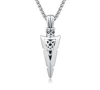 REDSUN Collana con ciondolo a forma di freccia vichinga, martello di Thor, in argento sterling 925, con ciondolo a forma di croce, ciondolo celtico, amuleto, gioiello per uomo, figlio, ragazzo, donna