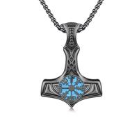 REDSUN - Collana con ciondolo a forma di freccia vichinga, martello di Thor, in argento sterling 925, con ciondolo a forma di croce, ciondolo celtico, amuleto, per uomo, figlio, ragazzo, donna, uomo e