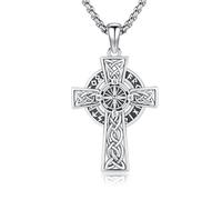 REDSUN Collana con ciondolo a forma di freccia vichinga, martello di Thor, in argento sterling 925, con ciondolo a forma di croce, ciondolo celtico, amuleto, gioiello per uomo, figlio, ragazzo, donna