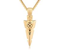 REDSUN - Collana con ciondolo a forma di freccia vichinga, martello di Thor, in argento sterling 925, con ciondolo a forma di croce, ciondolo celtico, amuleto, per uomo, figlio, ragazzo, donna, uomo e