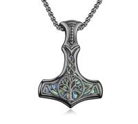 REDSUN - Collana con ciondolo a forma di freccia vichinga, martello di Thor, in argento sterling 925, con ciondolo a forma di croce, ciondolo celtico, amuleto, per uomo, figlio, ragazzo, donna, uomo e